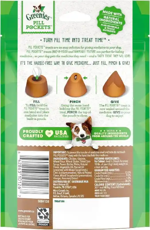 Pill Pockets Tablet Size Pb Dog Treat - 3.2-oz Pou