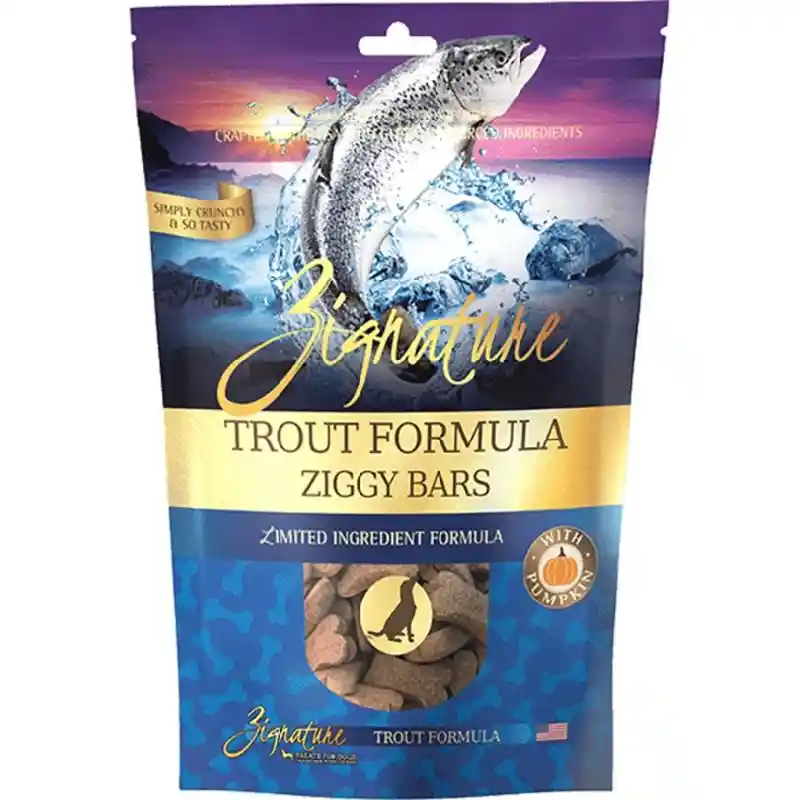Zignature Dog Ziggy Bars Gf Trout 12 Oz