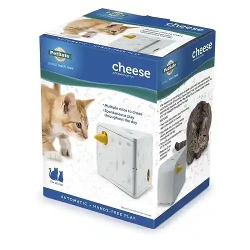 Cheese Automatic Cat Toy White