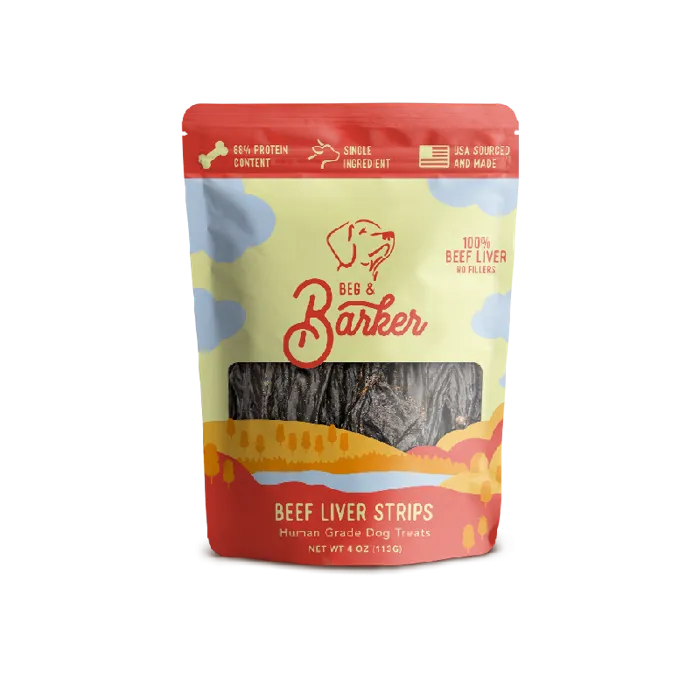 Beg & Barker Strips Beef Liver Dog Treats 4oz