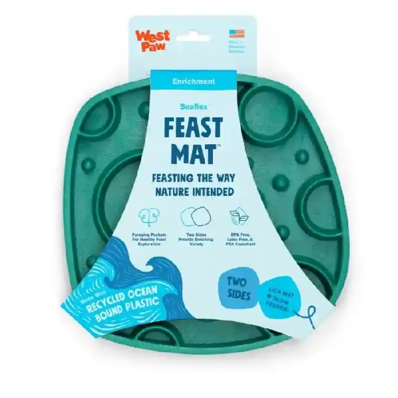 West Paw Bubbles Seaflex Feast Mat GRN