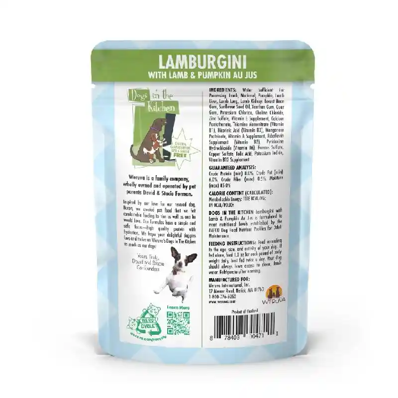 Ditk Lamburgini Gf Lamb & Ppkn Dog Pouches 2.8-oz