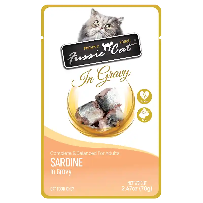 Fussie Cat Sardine & Gravy Pouch 2.47oz