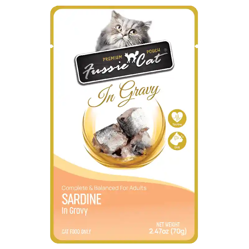Fussie Cat Sardine & Gravy Pouch 2.47oz