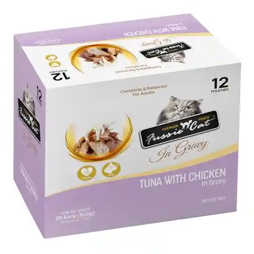Fussie Cat Pouch Tuna Chicken In Gravy 2.47oz
