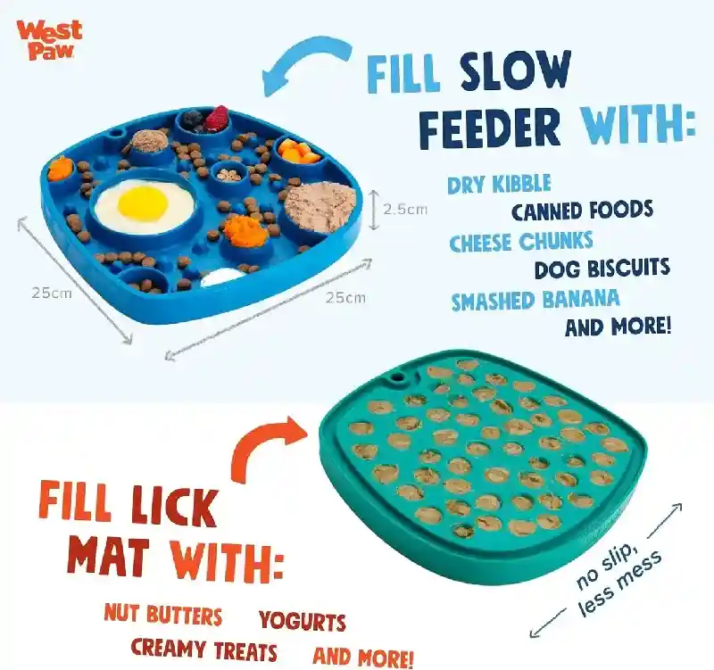 West Paw Bubbles Seaflex Feast Mat GRN