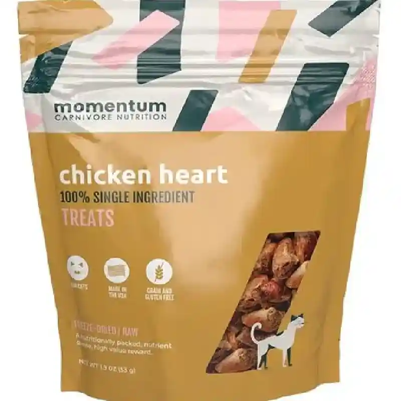 Momentum 1.9 Oz Cat Chicken Hearts Fd Treat Gf Ea