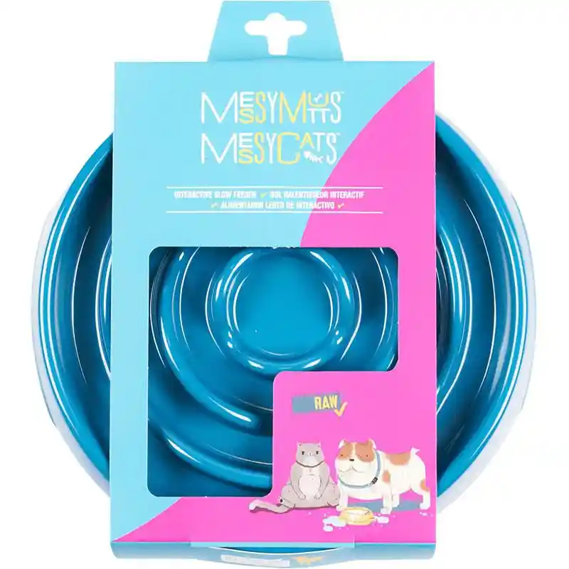 Messy Mutts Slow Feeder Melamine 1.75 Cup Blue
