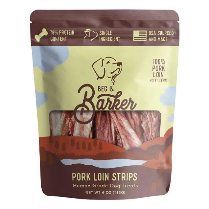 Beg & Barker Dog Treats Porkloinstrips 4-oz.
