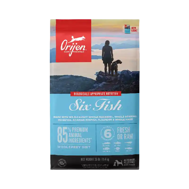 Dry Dog Food, Six Fish, Grain Free 25-lb