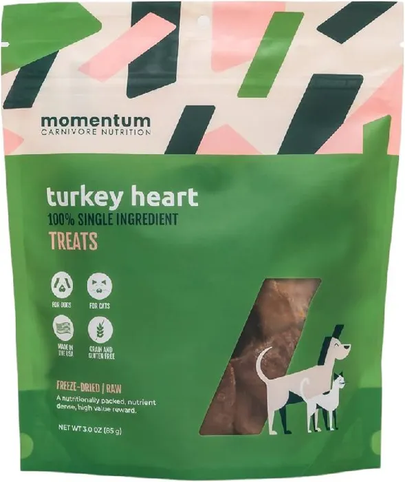Momentum 3 Oz Dog Turkey Hearts Fd Treat Gf Ea