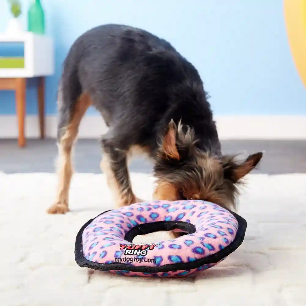 Ultimate Ring Pink Leopard Dog Toy Medium