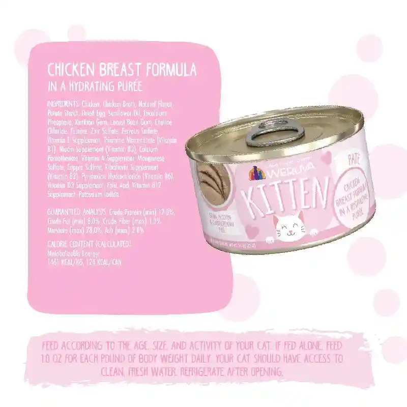 Weruva Kitten Can 3 Oz Chicken Breast Puree 12/tr