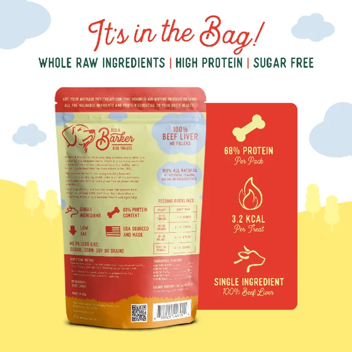 Beg & Barker Strips Beef Liver Dog Treats 4oz