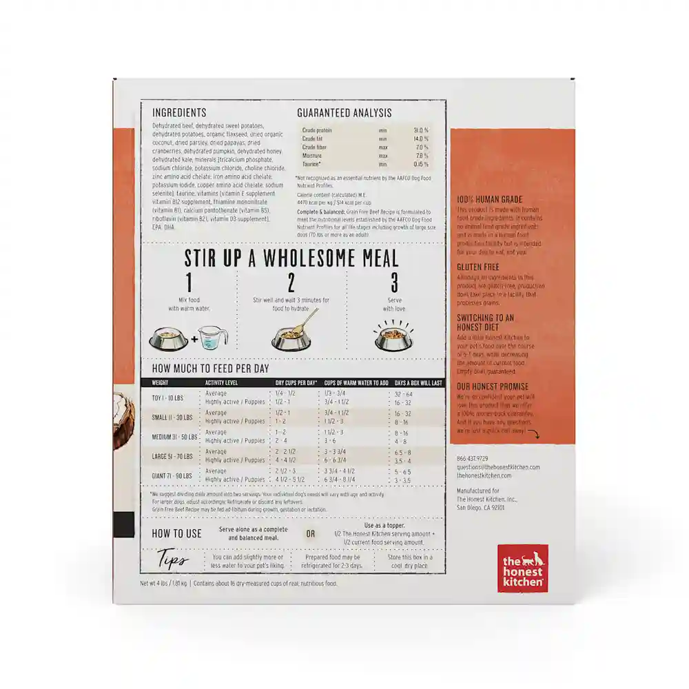 Grain-free Beef Recipe Dehydrated Dog Food 4-lb