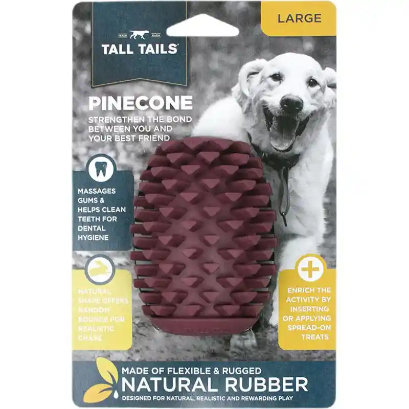 Tall Tails Dog Toy Natural Rubber Pinecone 4"