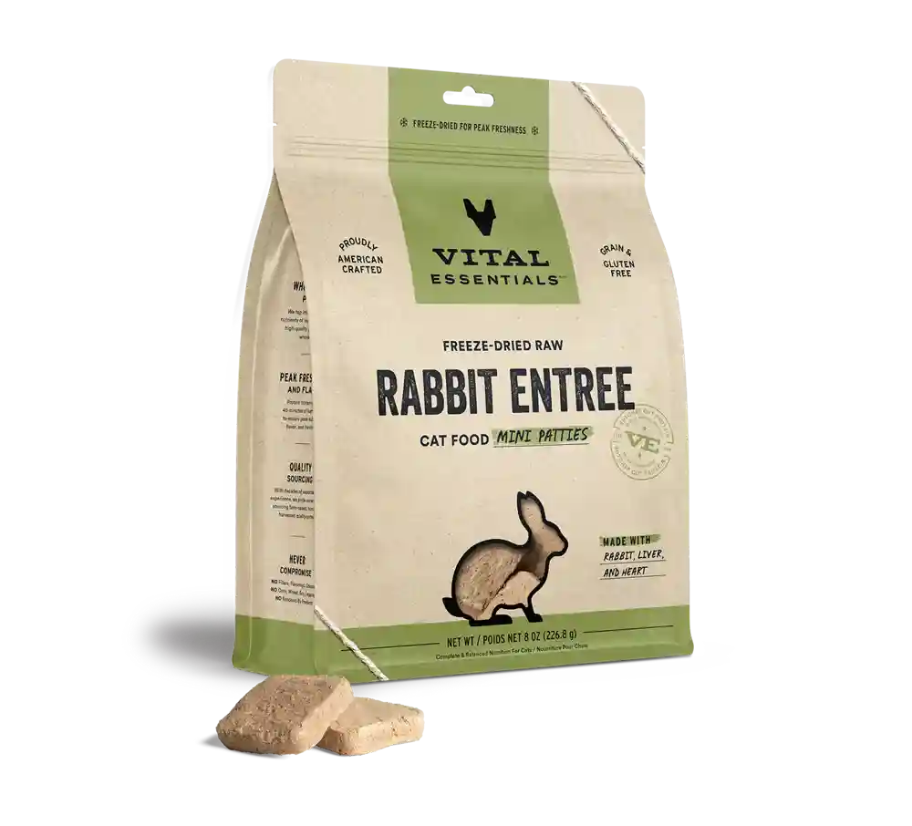 Vital Essentials Cat Rabbit Mini Patties 8oz