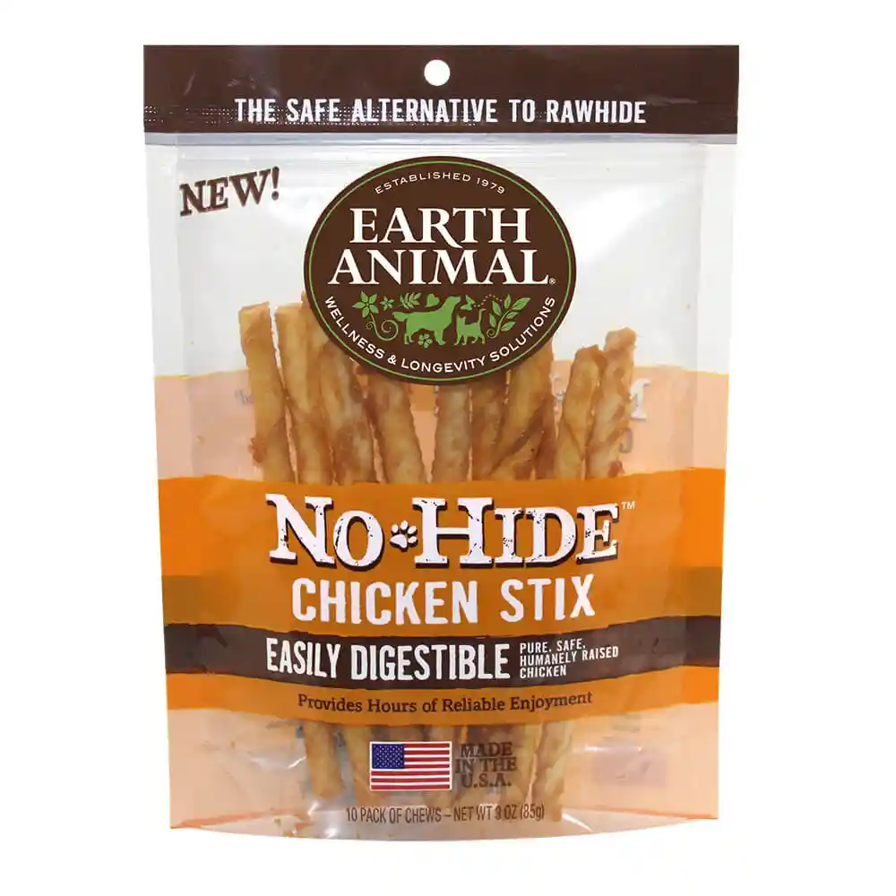 Earth Animal Dog No Hide Stix Chicken 10-pk
