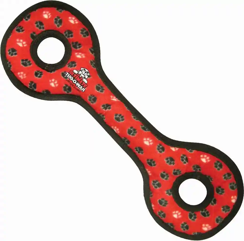 Tuffy Dog Toy Ultimate Tug-o-gear Red Paw