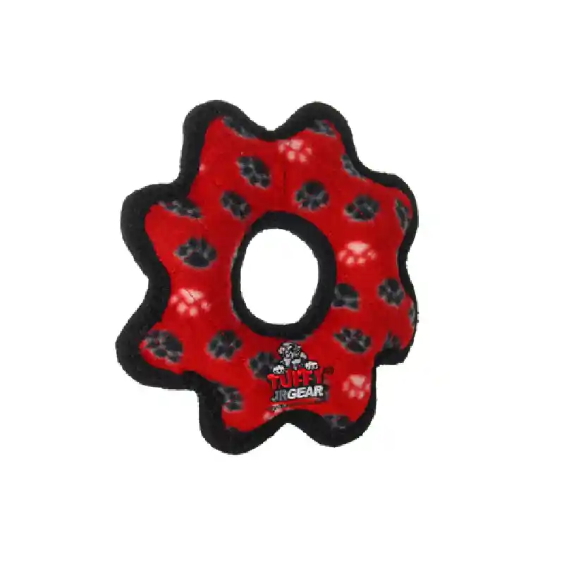 Tuffy Jr Gear Ring Red Paws