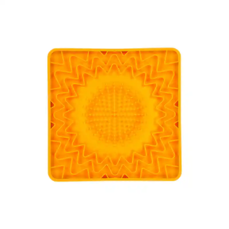 Messy Mutts Silicone Framed Lick Bowl Mat Orange 1