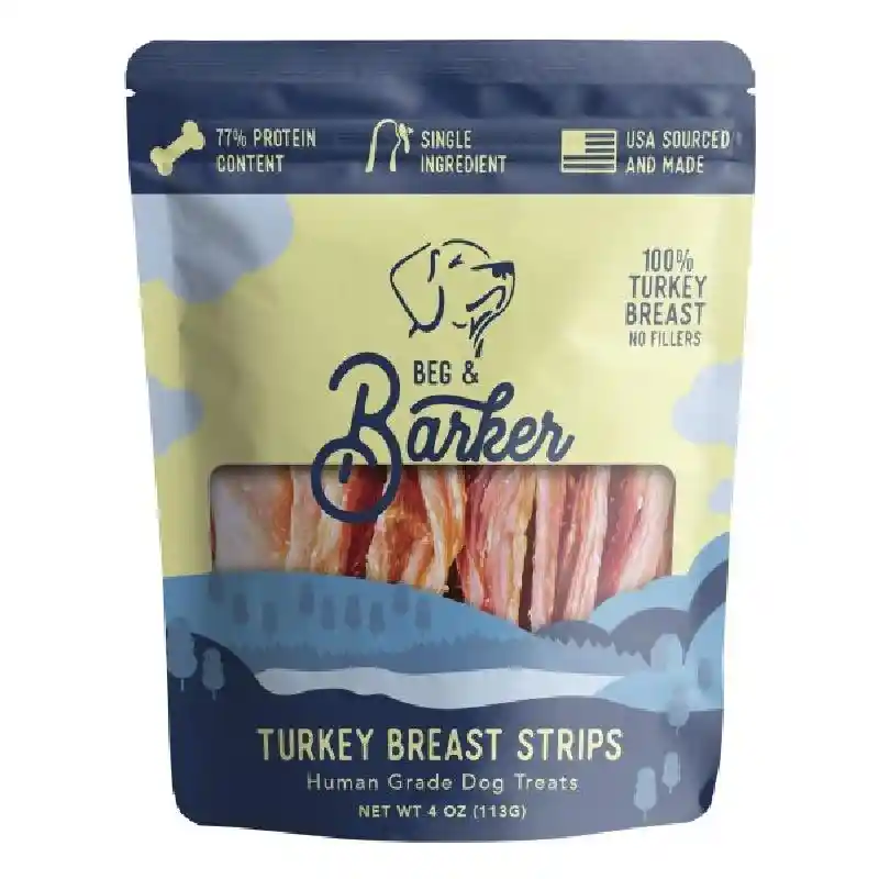 Beg & Barker Turkey Breast Strip Dog Treats 4oz