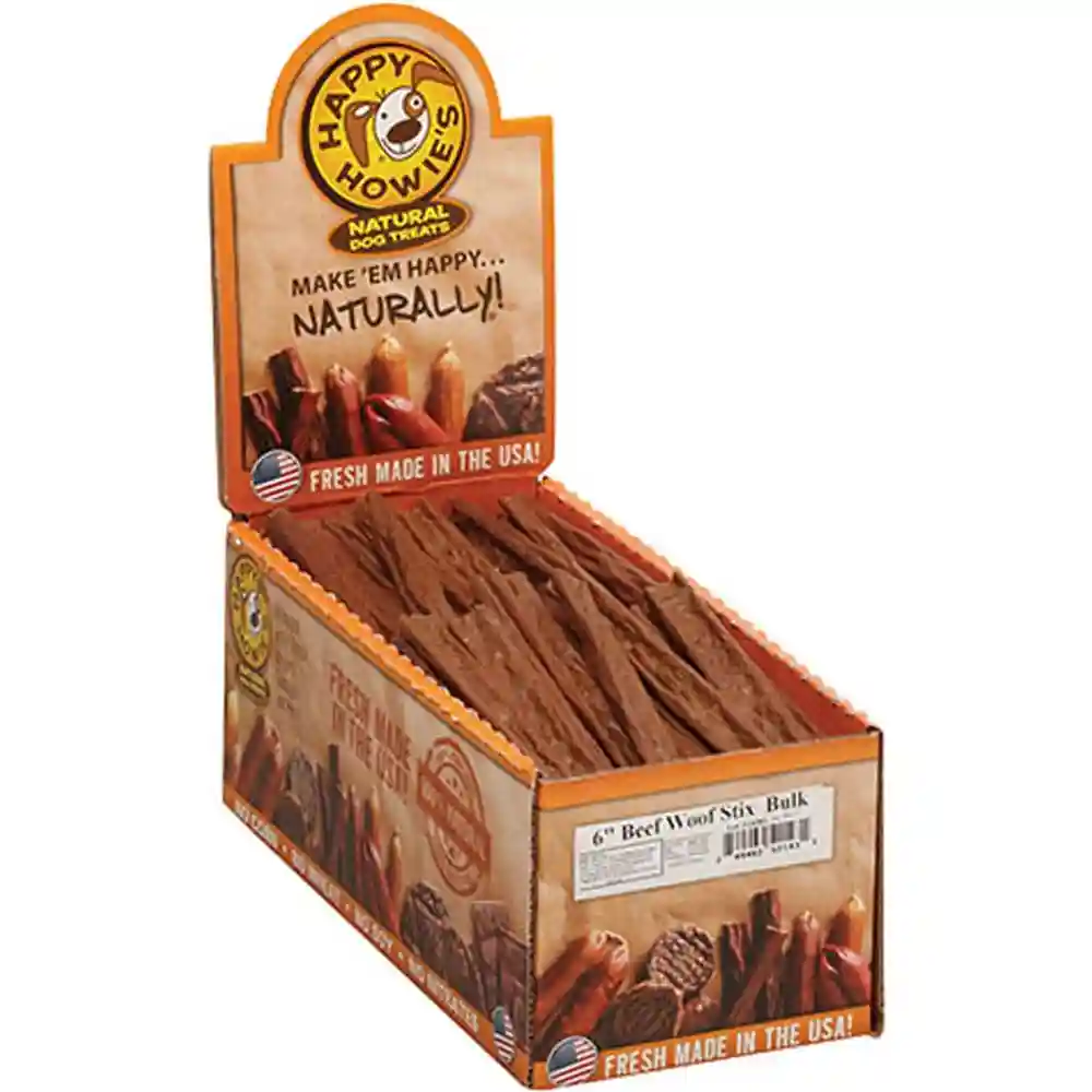 Happy Howie's Beef Woof Stix Bulk Beef 6 Inch