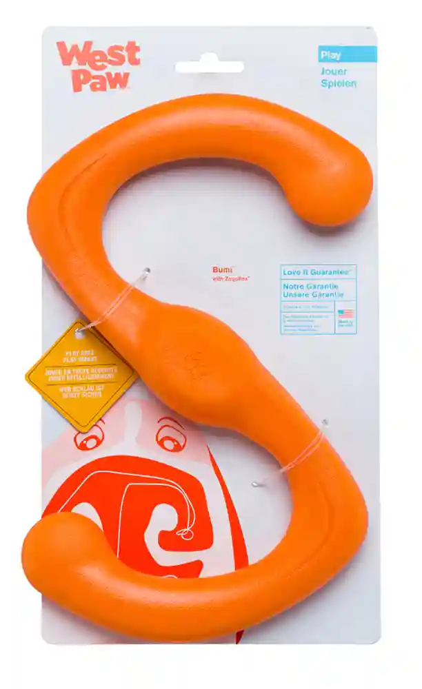 West Paw Zogoflex Bumi Dog Toy, Tangerine, Small
