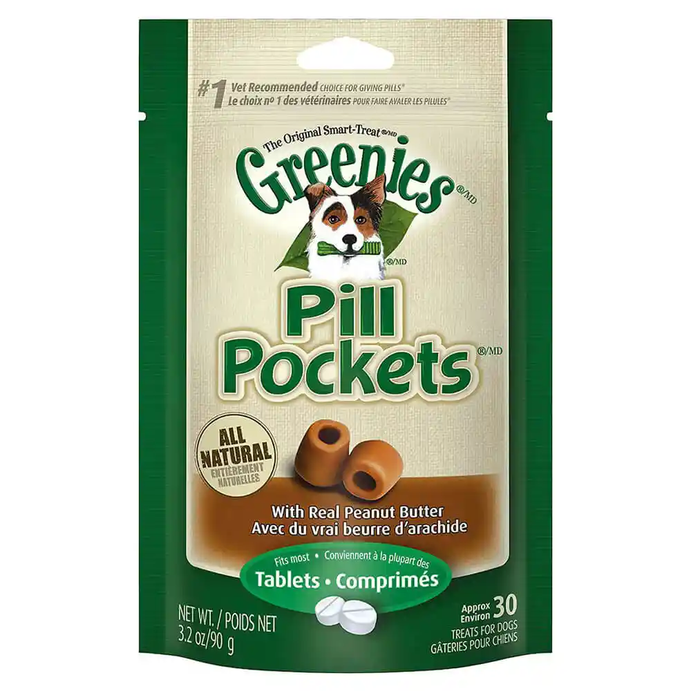 Pill Pockets Tablet Size Pb Dog Treat - 3.2-oz Pou