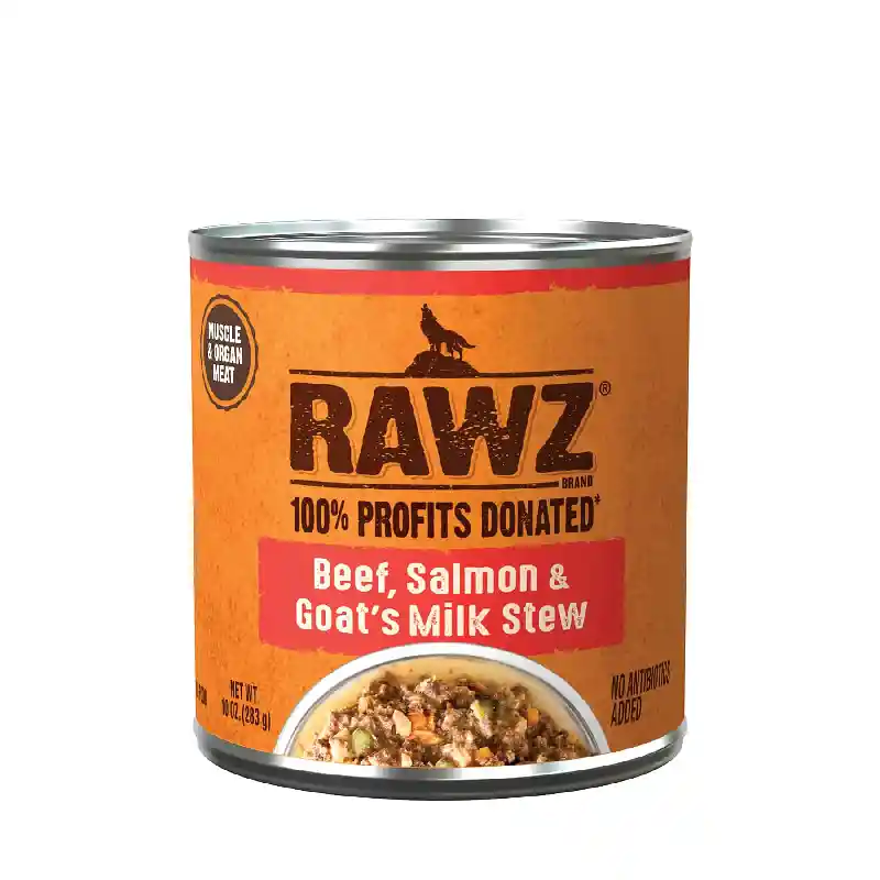 Rawz Dog Stew Beef Salmon Goat Milk Can 10-oz