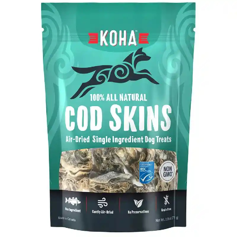 Koha Air Dried Treats Cod Skins 2.5-oz
