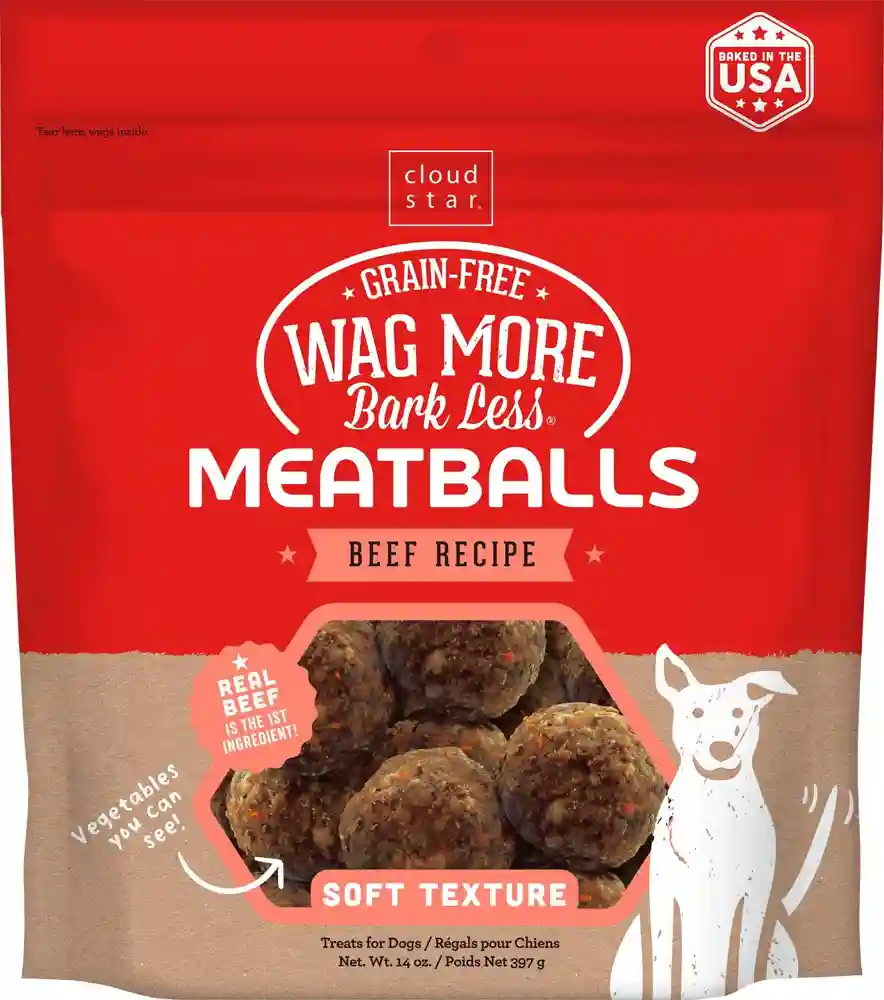 Wag More Bark Less Meatballs Gf Bf Dog Trt 14-oz