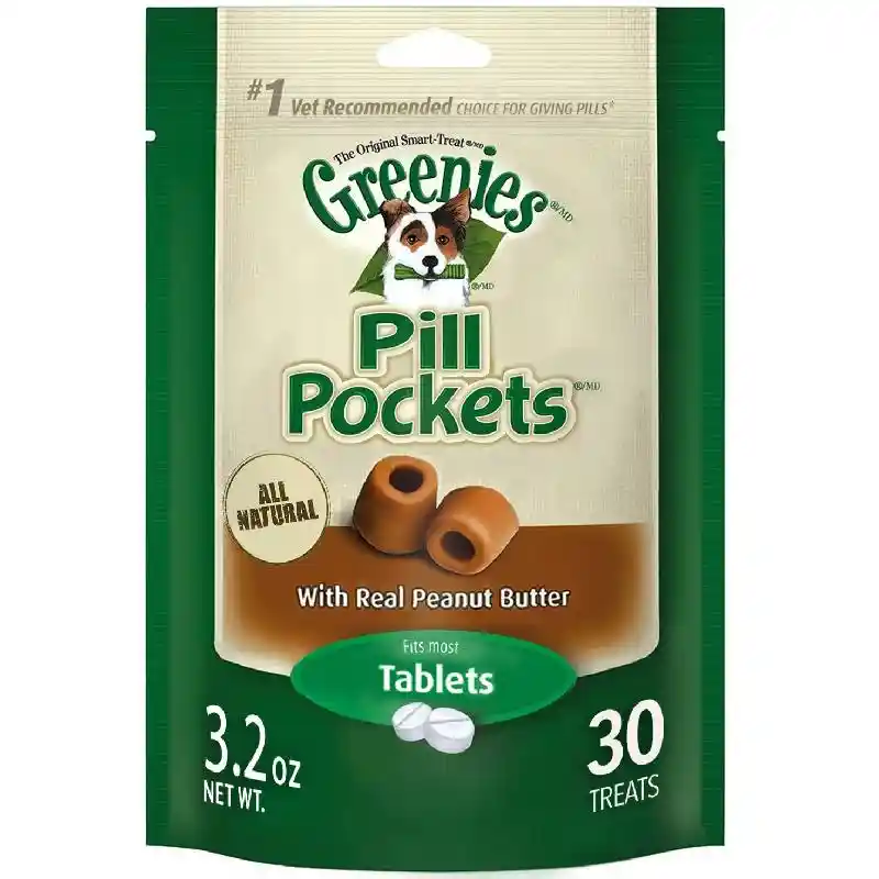 Pill Pockets Tablet Size Pb Dog Treat - 3.2-oz Pou
