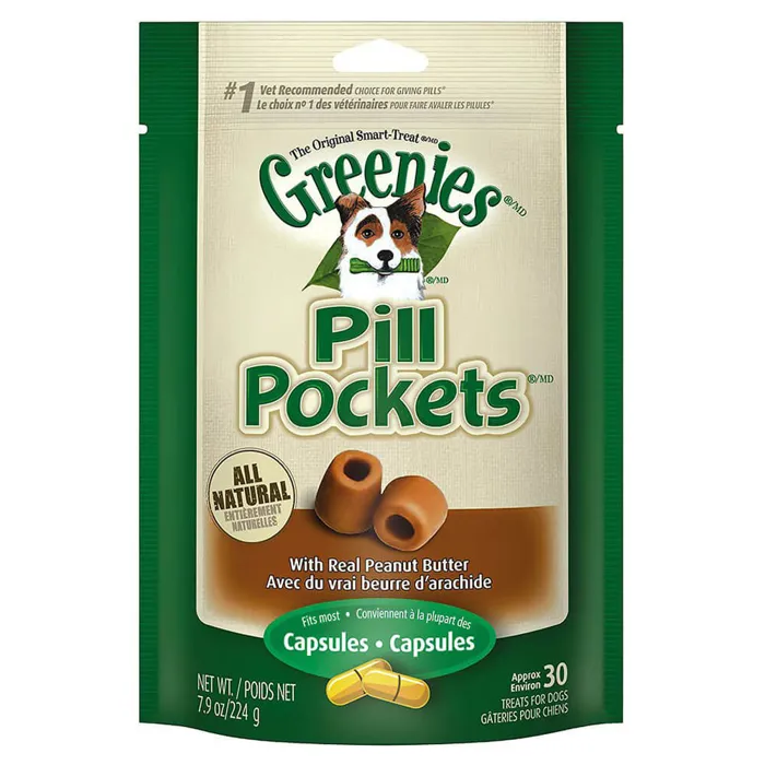 Pill Pockets Capsule Size Pb Dog Treats - 7.9-oz P