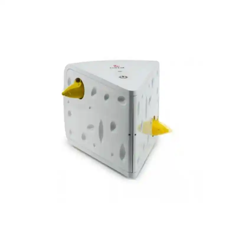 Cheese Automatic Cat Toy White