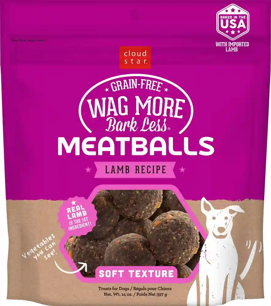 Wag More Bark Less Meatballs Gf Lamb Dog Trt 14-oz
