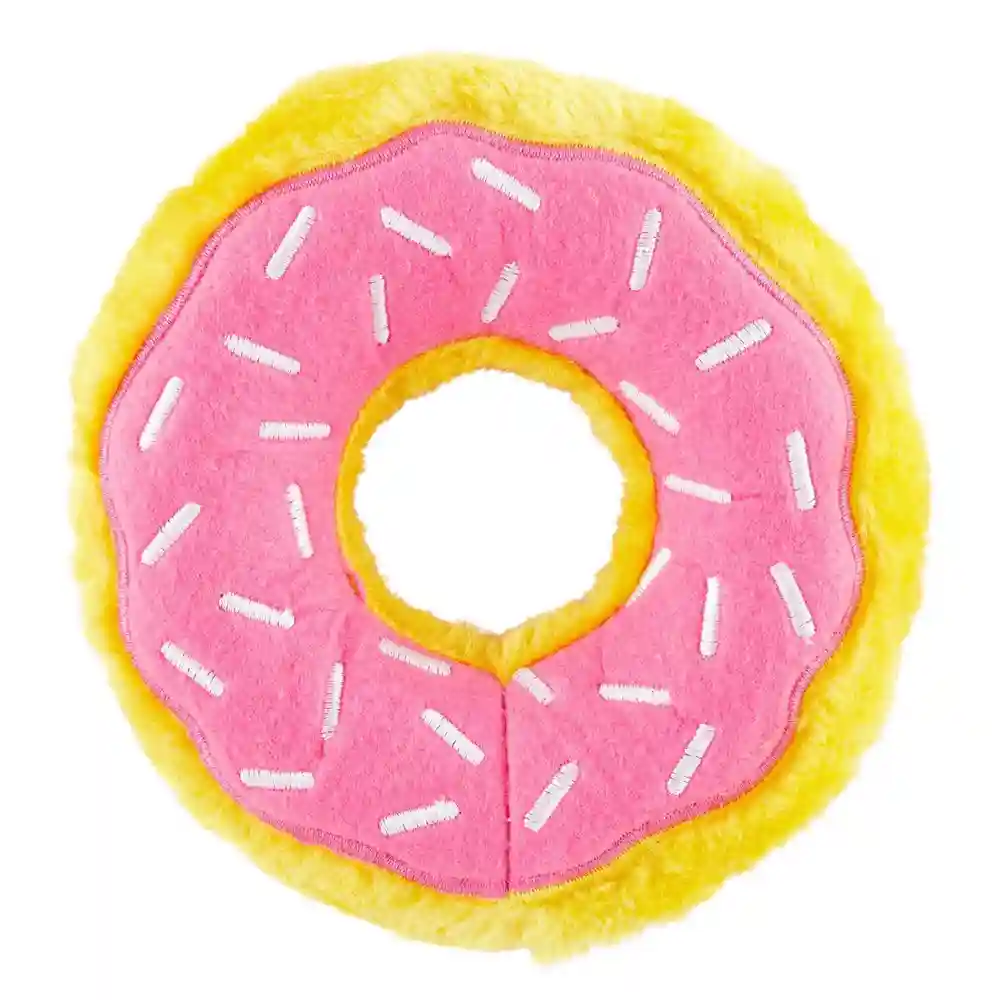 Donutz Strawberry Squeaky Plush No Stuff Toy Reg