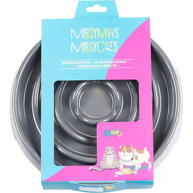 Messy Mutts Slow Feeder Melamine 1.75 Cup Grey