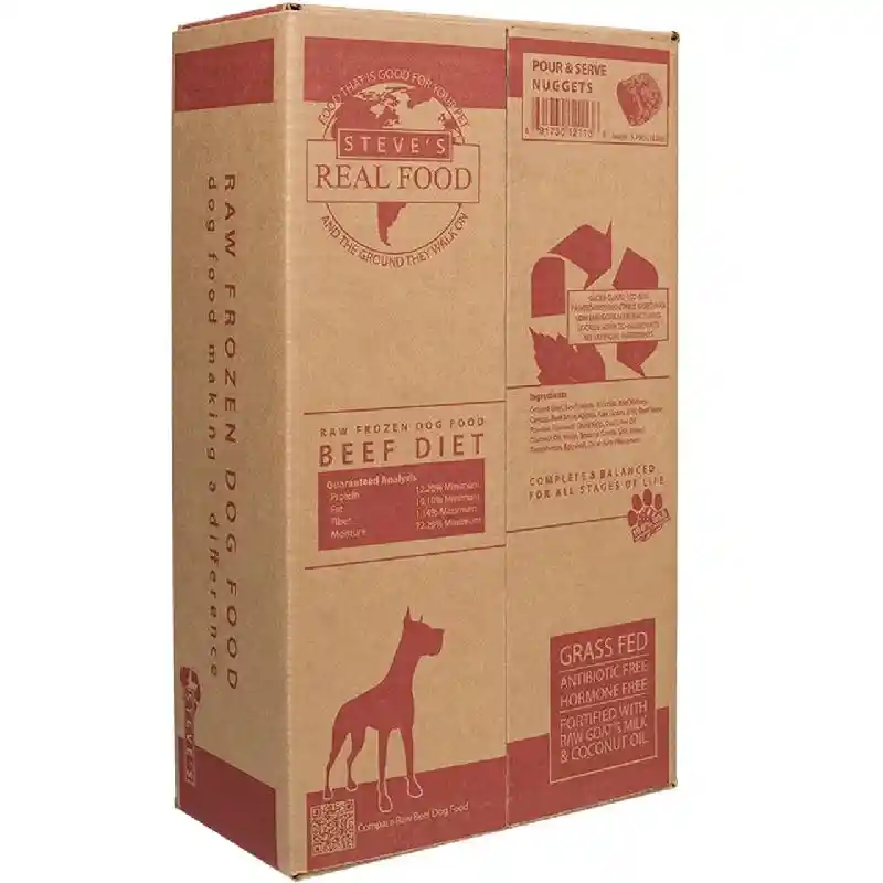 Steve's Raw Dog Food Nuggets Beef 9.75-lb
