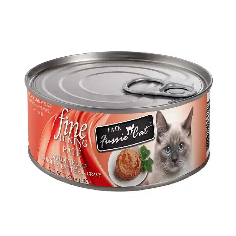Fussie Cat Fine Dining Sardn Chkn Pate Can 2.82-oz