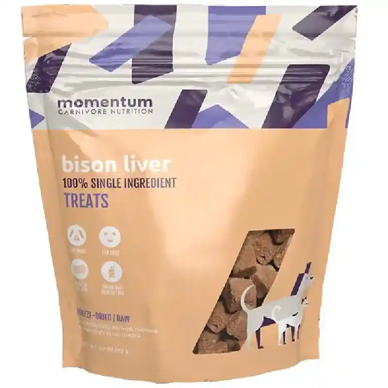 Momentum 4 Oz Dog Bison Liver Fd Treat Gf Ea