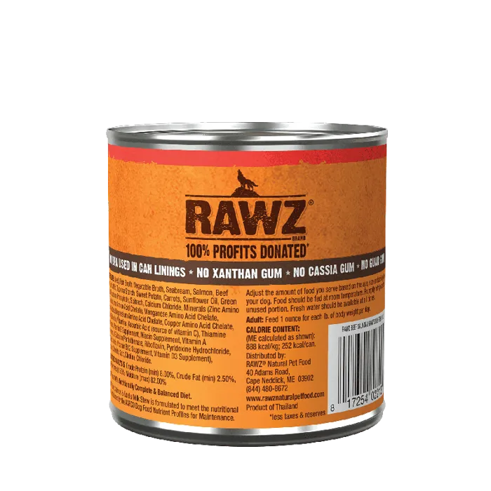 Rawz Dog Stew Beef Salmon Goat Milk Can 10-oz