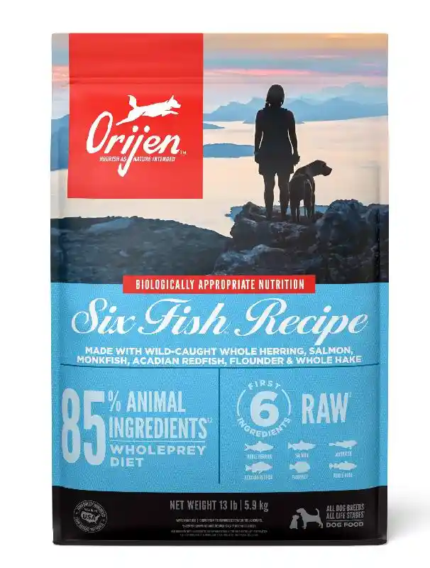 Dry Dog Food, Six Fish, Grain Free 13-lb
