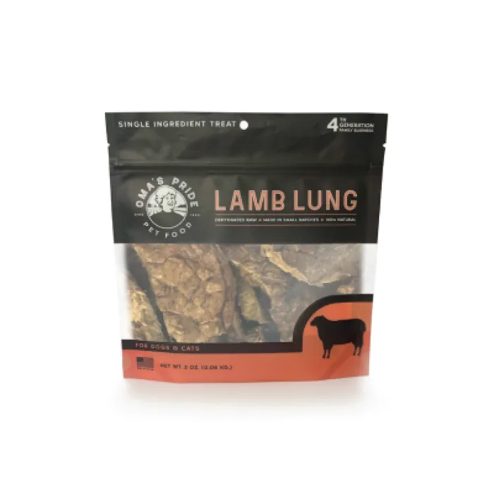 Oma's Pride Fd Lamb Lung Dehydrated 2oz Bag