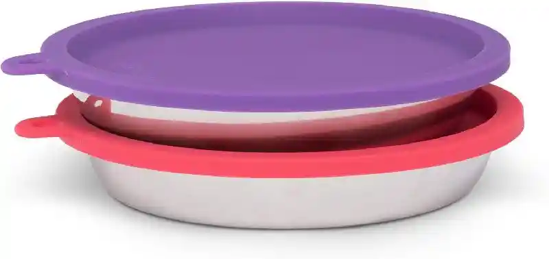 MessyCat Cat Bowl + Lid Set 2pk 1.75 Cup