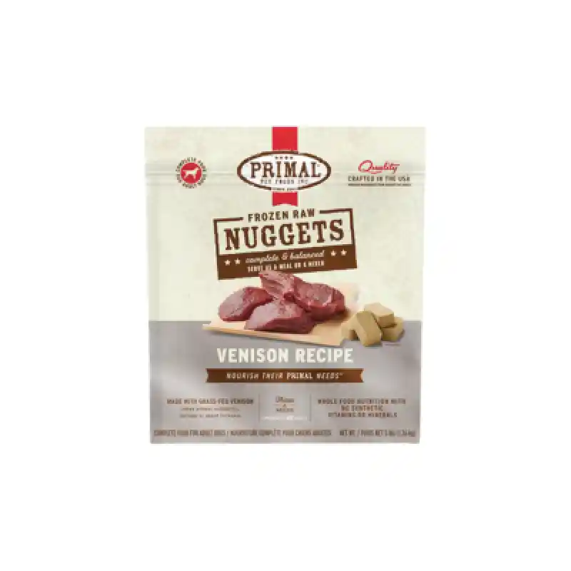 Raw Frozen Canine Venison Nuggets Dog Food 3-lb