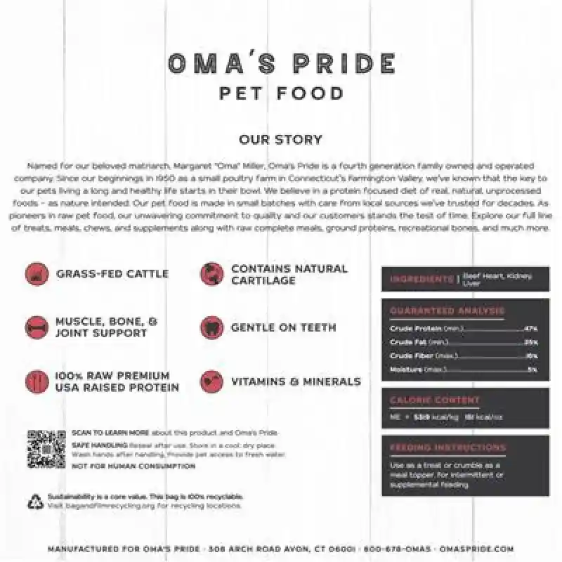 Oma`s Pride Beef Organ Rounds 4oz