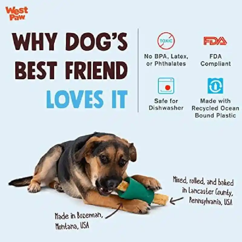 West Paw Dog Toy Funnl Large 4.25" Green