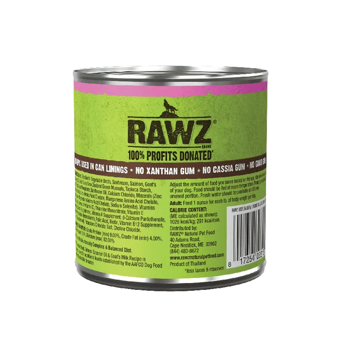 Rawz Dog Shredded Bf Slmn Coconut Oil Can 10-oz 12