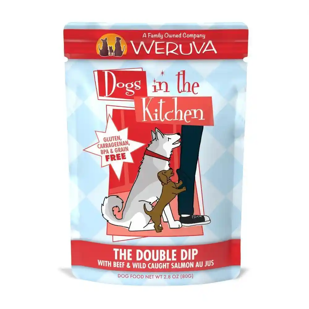 Ditk The Dbl Dip Gf Bf & Slmn Dog Pouches 2.8-oz